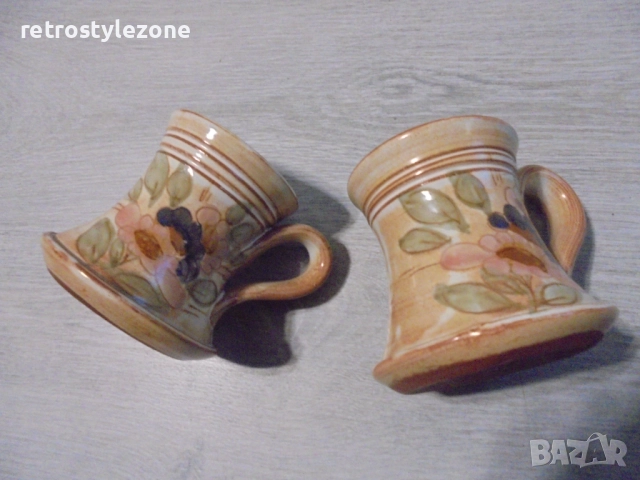 № 8425 Френски керамични чаши La Poterie Provence – винтидж сет 2 бр. , снимка 3 - Други ценни предмети - 52998856