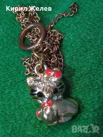 ПОЗЛАТЕНО СЛАДКО КОТЕНЦЕ с ЦИРКОНИ ЕМАЙЛ АРТ ВИСУЛКА ПЕНДАНТ ФИГУРКА 24752, снимка 11 - Колиета, медальони, синджири - 34485931