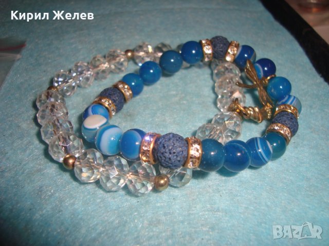 2 СКЪПОЦЕННИ ХЕНД МЕЙД ГРИВНИ ЧИСТ ПЛАНИНСКИ ФАСЕТИРАН КРИСТАЛ и ЛАЗУРИТ 18937, снимка 5 - Гривни - 34840372