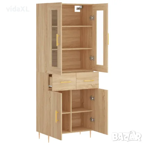 vidaXL Висок шкаф, дъб сонома, 69,5x34x180 см, инженерно дърво, снимка 4 - Бюфети - 56146760