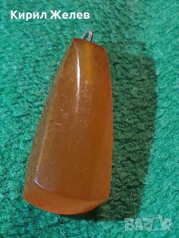 СТАР РУСКИ КЕХЛИБАРЕН РЕТРО АРТ МЕДАЛЬОН със СРЕБРО ШЛИФОВАН 100% НАТУРАЛЕН БАЛТИЙСКИ КЕХЛИБАР 74831