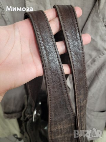 Тъмнокафява чанта ЕСТЕСТВЕНА КОЖА , снимка 6 - Чанти - 41687825