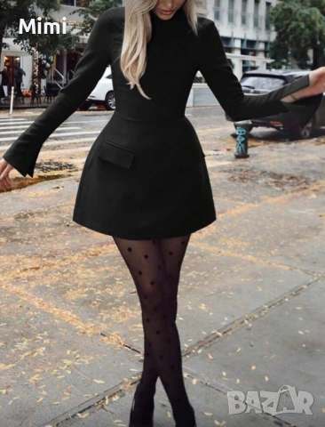 Дамска черна рокля, снимка 3 - Рокли - 53324725