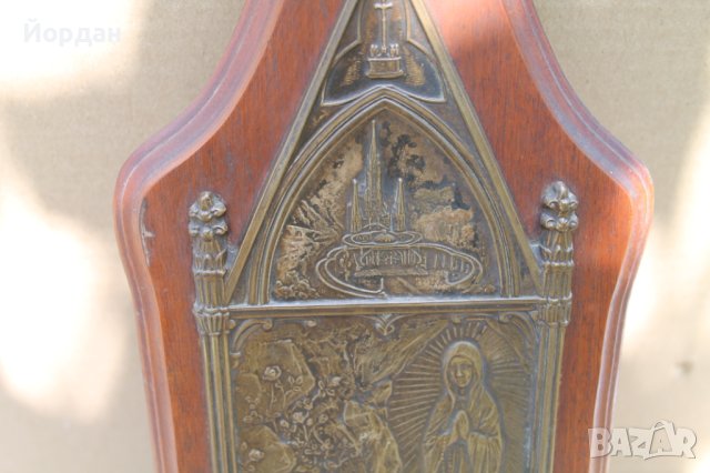 Европейска икона с латерна и дърво с месинг, снимка 3 - Антикварни и старинни предмети - 41855826