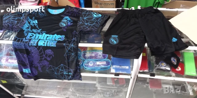 спортен екип Реал Мадрид нов Мбапе, тениска и шорти за дете с ръст 140,152см