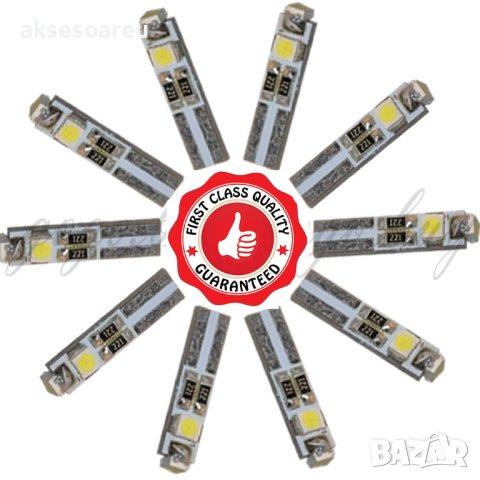 Супер ярка T5 Led крушка 3 и 5 SMD 3030 светлина Т5 Лампа за табло на кола габарит 12V Супер ярки ла, снимка 15 - Аксесоари и консумативи - 41361301