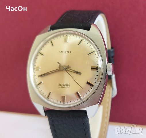 Swiss made часовник Merit - 21 jewels, снимка 2 - Мъжки - 43572999