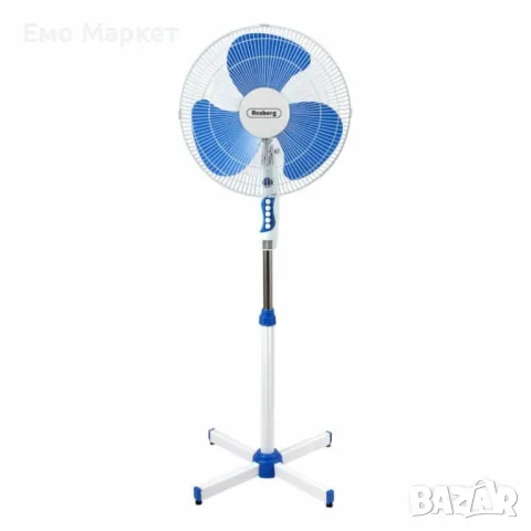 Вентилатор Rosberg, 40W, 40см., бял/сив или бял/син