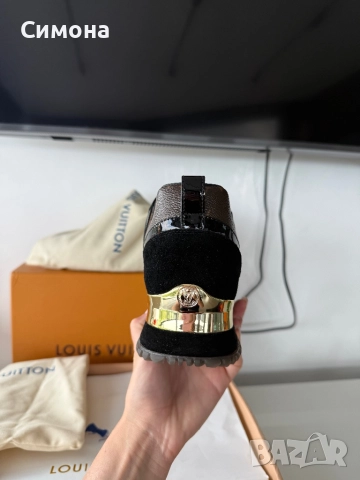 Louis Vuitton естествена кожа велур черни сникърси маратонки нови, снимка 4 - Маратонки - 51541739