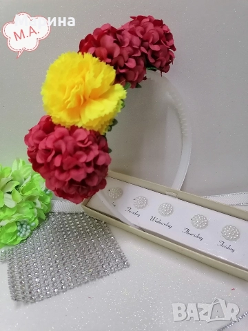 Диадема с цветя, вариант 23, снимка 11 - Аксесоари за коса - 52688406