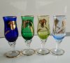 Винтидж Мурано кристални чаши за ракия ликер Murano Италия