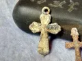 Две СТАРИ МЕТАЛНИ КРЪСТЧЕТА ПРАВОСЛАВНО РАЗПЯТИЕ СПАСИ и СОХРАНИ За КОЛЕКЦИЯ 48800, снимка 10