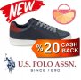ПРОМО 🍊 U.S. POLO® № 38 🍊 Оригинални кожени спортни обувки DARK BLUE & RED нови с кутия