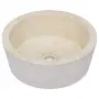 vidaXL Кремава мивка, Ø40x15 см, мрамор, снимка 4