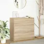 vidaXL Страничен шкаф, дъб сонома, 80x35x76 см, инженерно дърво, снимка 2