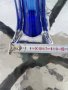 Ваза синьо стъкло, снимка 4