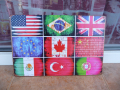 Метална табела разни знамена държави USA UK China Brazil EU 