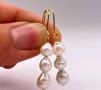 Висящи Обеци с сладководни перли , снимка 5
