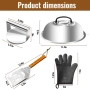 Комплект аксесоари за грил BBQ преса за бургери шпатула купол силиконова ръкавица, снимка 5