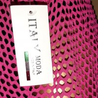  ITALY XL/XXL Розов блузон на мрежа отпред с бродерия , снимка 4 - Туники - 33879519