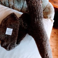 Ръчно плетени мъжки чорапи от вълна, размер 38, снимка 1 - Мъжки чорапи - 41932340