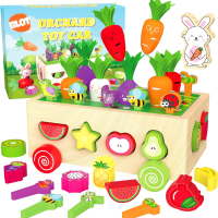 Образователна играчка дървена кола овощна градина BLOT за малки деца, снимка 1 - Образователни игри - 44735868