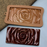 Роза цяла плочка шоколадов блок шоколад силиконов молд форма фондан шоколад гипс, снимка 4 - Форми - 36438776