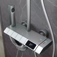 Интелигентен термостатен душ за баня с дисплей / бял / черен / сив, снимка 5 - Душове - 40913087