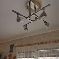 Полилей инокс с 4 лампи, снимка 2 - Лампи за таван - 44264435