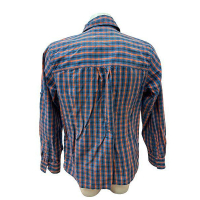 Мъжка риза THE NORHT FACE размер M синьо оранжево каре, снимка 3 - Ризи - 44569530
