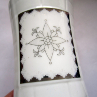 Порцеланов винтидж Диспенсър за течен сапун с флорален мотив и сребърен кант, снимка 2 - Колекции - 36229296