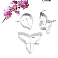 1 вид Орхидея Пеперуда 3 части метални резци направа на цвете украса торта фондан резец форма форми, снимка 2 - Форми - 17684911