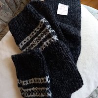Ръчно плетени мъжки чорапи 44 размер, до коляното, снимка 2 - Мъжки чорапи - 42256775