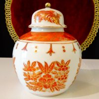 Старинна ваза,урна,буркан,китайски порцелан,злато. , снимка 1 - Вази - 42241294
