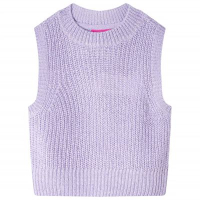Детски пуловер елек, плетен, светлолилав, 116(SKU:14546, снимка 1 - Детски якета и елеци - 44696753