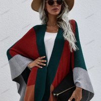 Дамска широка модна жилетка с цветни блокове, 2цвята - 023, снимка 12 - Жилетки - 41799133