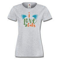 Дамска тениска I Love Cats,Тениска с Кучета,Животни,Изненада,Празник, снимка 7 - Тениски - 36428268