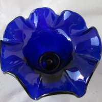 Красива кобалт синя фруктиера, стъкло, снимка 6 - Декорация за дома - 40203776