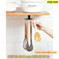Самозалепваща закачалка за кухненски прибори, въртяща се - КОД 3020, снимка 6 - Други - 44732955