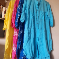  Памучна риза за плаж - бяла, жълта, цикламена, синя, снимка 2 - Ризи - 41521578