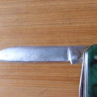 Джобно ножче 6 инструмента с виличка зелено с калъф Буковец, снимка 4 - Антикварни и старинни предмети - 44423146