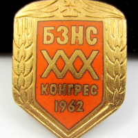 БЗНС-1962г-30ти конгрес-Рядък знак-Соц епоха, снимка 2 - Колекции - 36191892