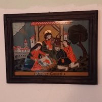 Стъклопис-Рождество Христово, снимка 1 - Антикварни и старинни предмети - 42627366