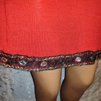 Елегантна червена рокля р-р М , снимка 8 - Рокли - 44148253