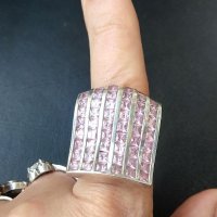 Уникален сребърен пръстен проба 925 / морганит, снимка 2 - Пръстени - 40455917