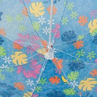 Плажен чадър, Син с цветя 1.80м, снимка 2 - Други - 41360391