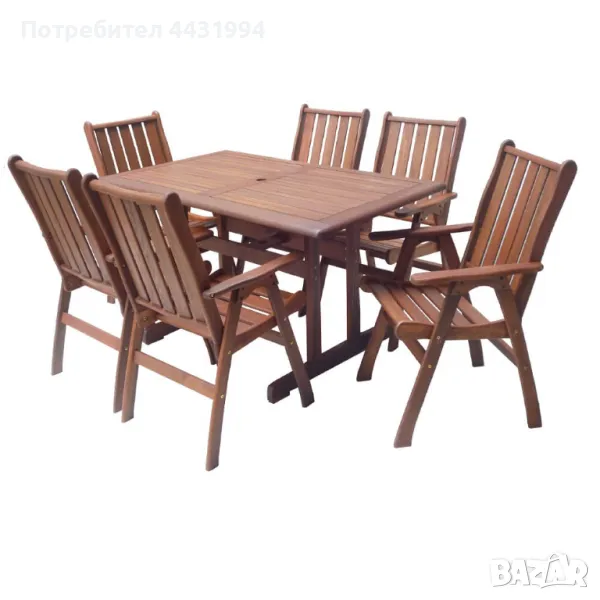 Градински комплект Safari Muhler Meranti 7 части, дърво, снимка 1