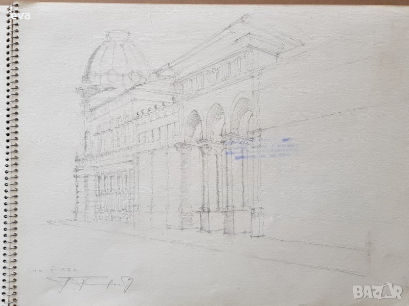 Майсторска рисунка Тома Петров(1908-1972) Градкса рисунка 1946година , снимка 1