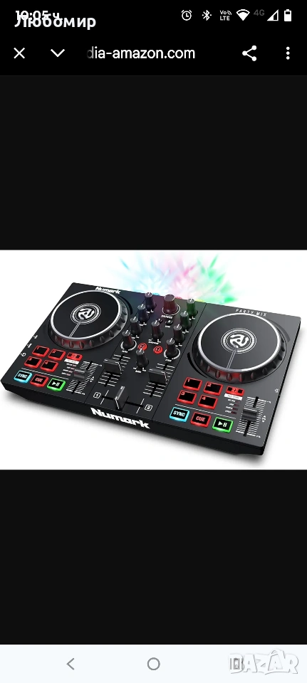 Numark Party Mix II DJ контролер със светлини, 2 дека, миксер, аудио интерфейс и Serato Lite , снимка 1