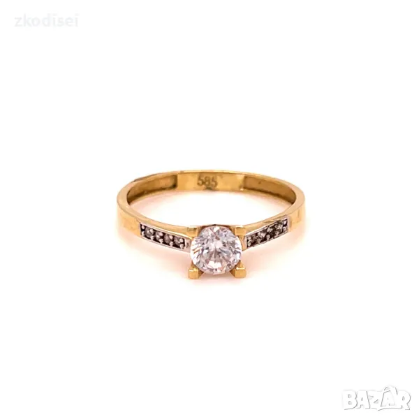 Златен дамски пръстен 1,55гр. 14кр.проба:585 размер:53 модел:29960-6, снимка 1
